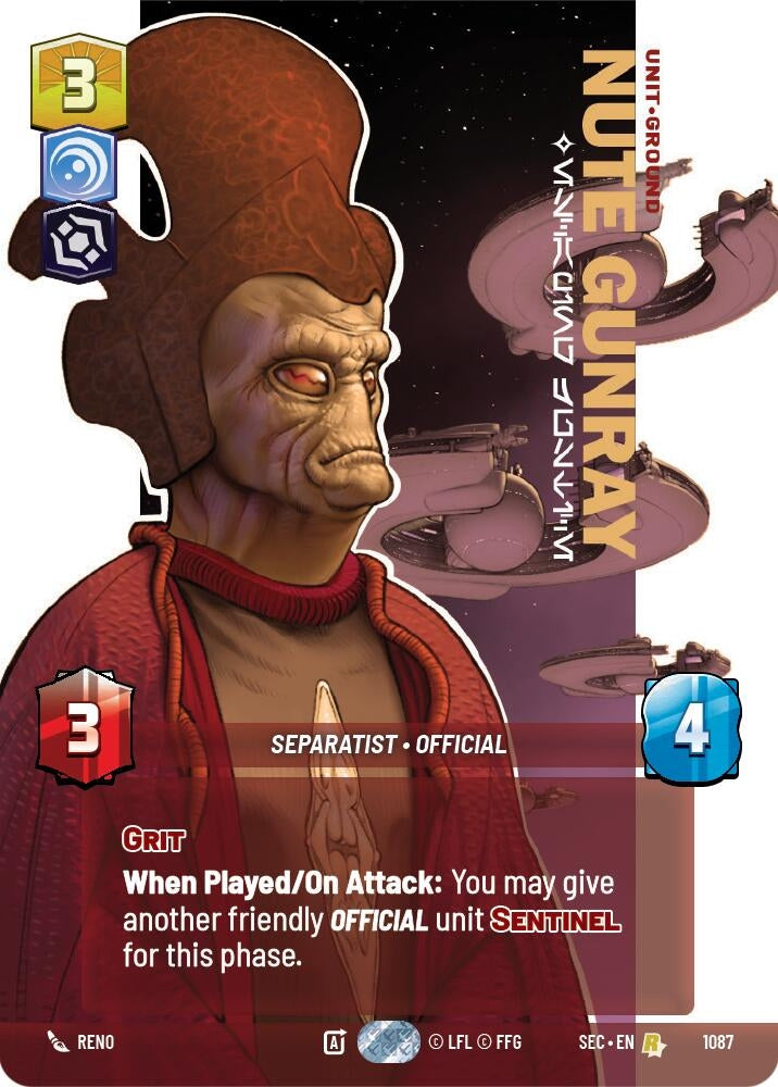 Image for Nute Gunray - Escaping Justice (Prestige Foil) (1087) (Secrets of Power) - Star Wars: Unlimited