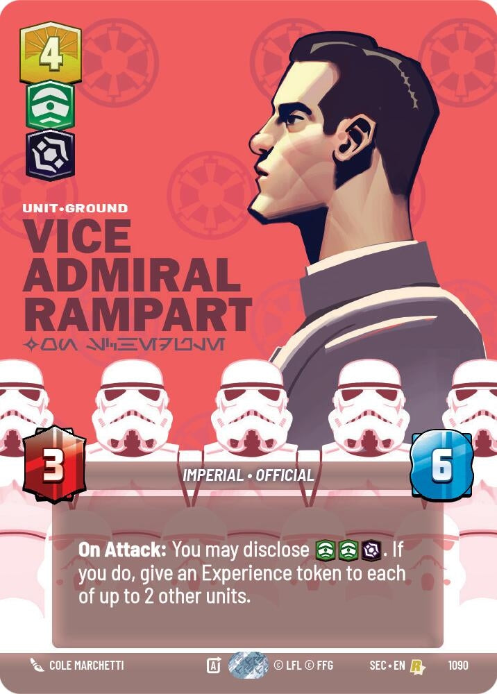 Image for Vice Admiral Rampart - On Schedule (Prestige Foil) (1090) (Secrets of Power) - Star Wars: Unlimited