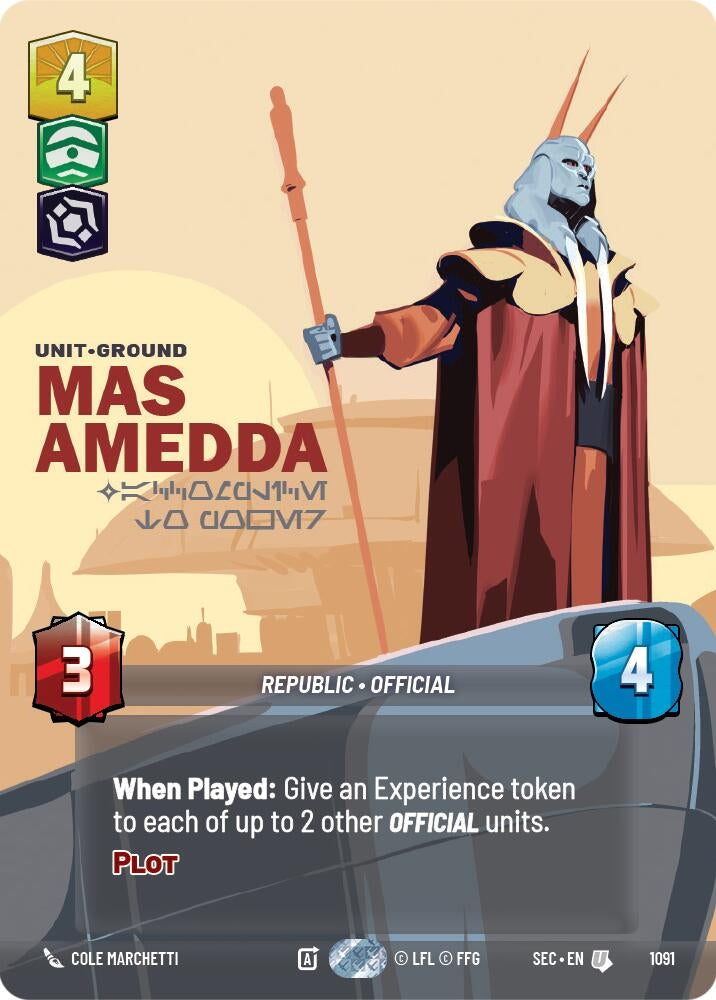 Image for Mas Amedda - Accomplice to Power (Prestige Foil) (1091) (Secrets of Power) - Star Wars: Unlimited