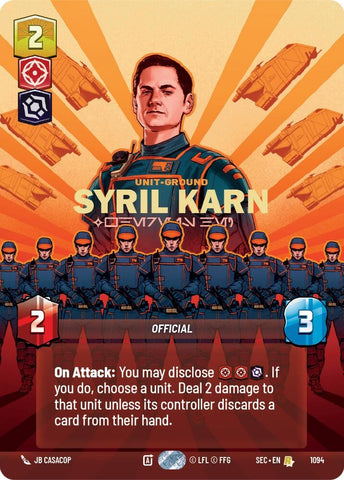 Image for Syril Karn - Where Is He? (Prestige Foil) (1094) (Secrets of Power) - Star Wars: Unlimited
