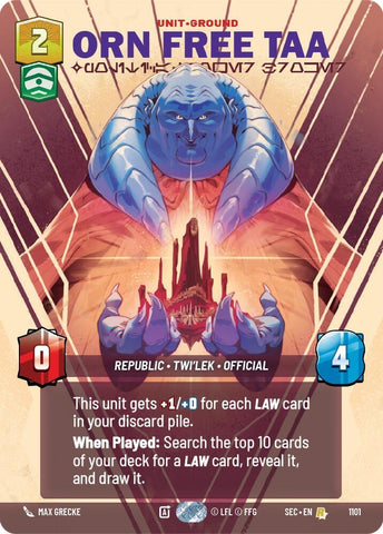 Image for Orn Free Taa - Political Power Broker (Prestige Foil) (1101) (Secrets of Power) - Star Wars: Unlimited