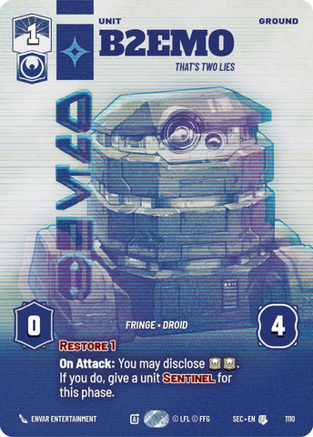 Image for B2EMO - That's Two Lies (Prestige Foil) (1110) (Secrets of Power) - Star Wars: Unlimited