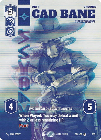 Image for Cad Bane - Impressed Now? (Prestige Foil) (1113) (Secrets of Power) - Star Wars: Unlimited