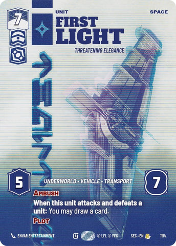 Image for First Light - Threatening Elegance (Prestige Foil) (1114) (Secrets of Power) - Star Wars: Unlimited