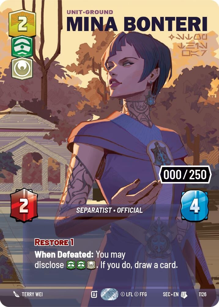 Image for Mina Bonteri - Stop This War (Serialized) (1126) (Secrets of Power) - Star Wars: Unlimited