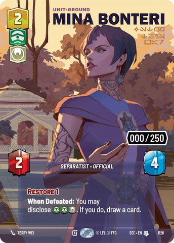 Image for Mina Bonteri - Stop This War (Serialized) (1126) (Secrets of Power) - Star Wars: Unlimited