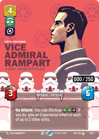 Image for Vice Admiral Rampart - On Schedule (Serialized) (1133) (Secrets of Power) - Star Wars: Unlimited
