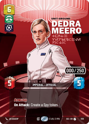 Image for Dedra Meero - With Verifiable Data (Serialized) (1135) (Secrets of Power) - Star Wars: Unlimited