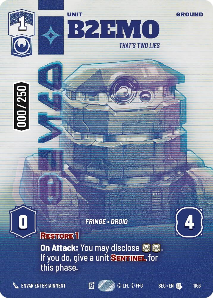 Image for B2EMO - That's Two Lies (Serialized) (1153) (Secrets of Power) - Star Wars: Unlimited