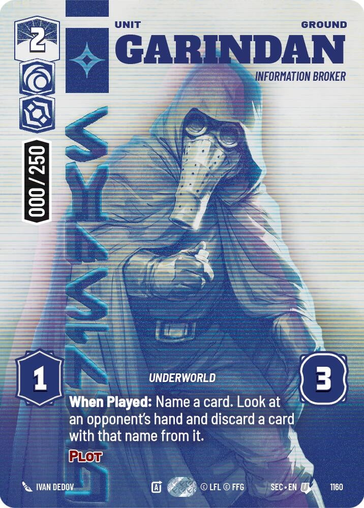 Image for Garindan - Information Broker (Serialized) (1160) (Secrets of Power) - Star Wars: Unlimited