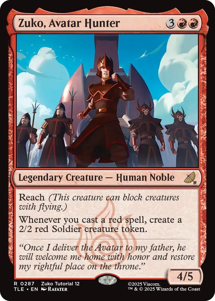 Image for Zuko, Avatar Hunter (0287) (287) (Avatar: The Last Airbender: Eternal-Legal) - Magic: The Gathering