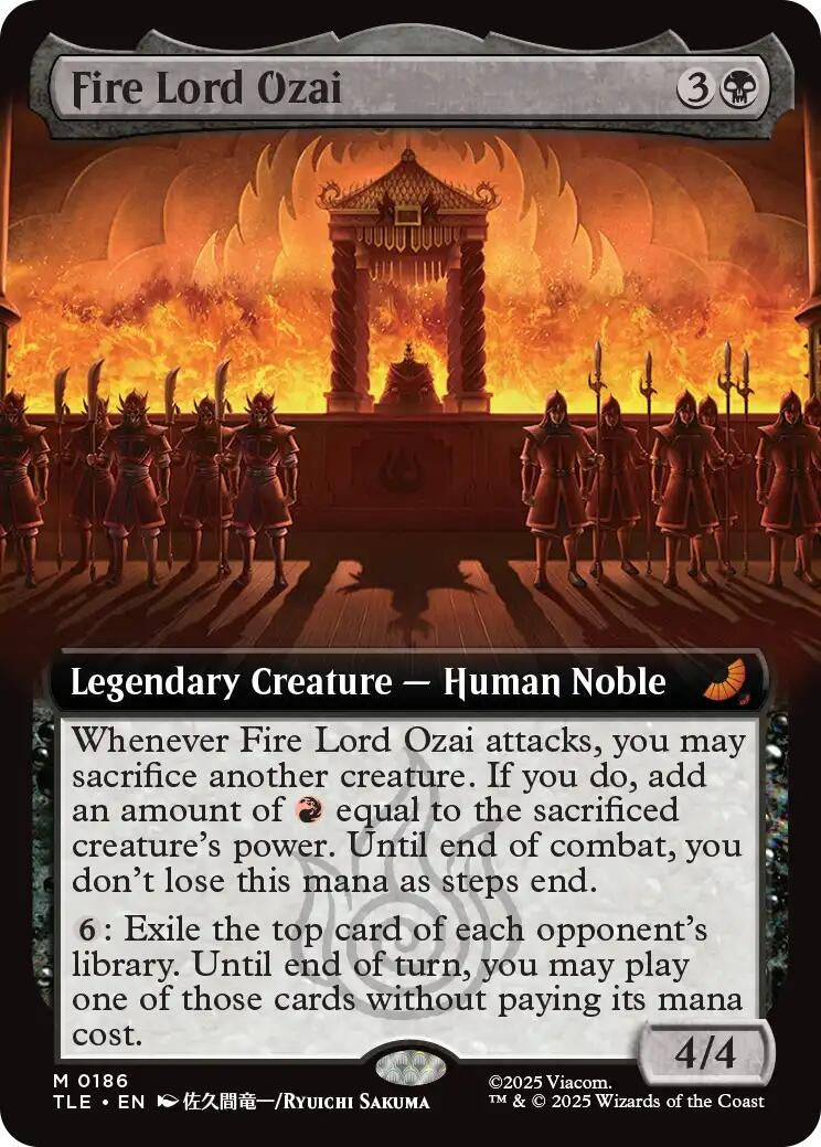 Image for Fire Lord Ozai (Extended Art) (186) (Avatar: The Last Airbender: Eternal-Legal) - Magic: The Gathering