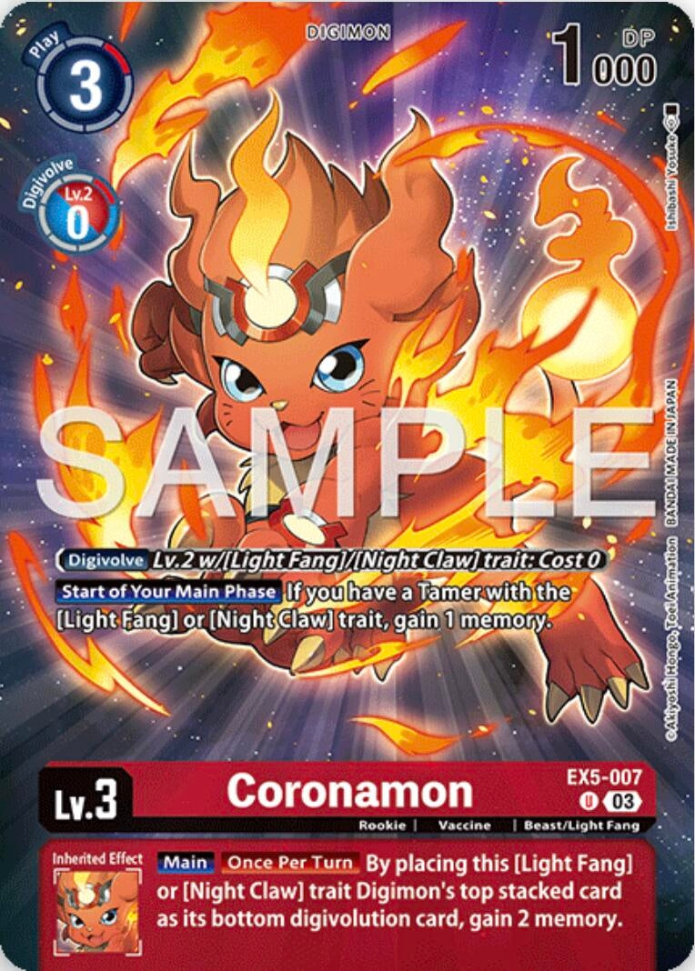 Image for Coronamon (Digimon Story: Time Stranger Collector's Edition) (EX5-007 U) - Digimon Card Game