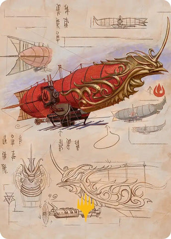 Image for Phoenix Fleet Airship Art Card (Gold-Stamped Planeswalker Symbol) (35) - Magic: The Gathering