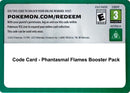 Image for Code Card - Phantasmal Flames Booster Pack - Pokemon