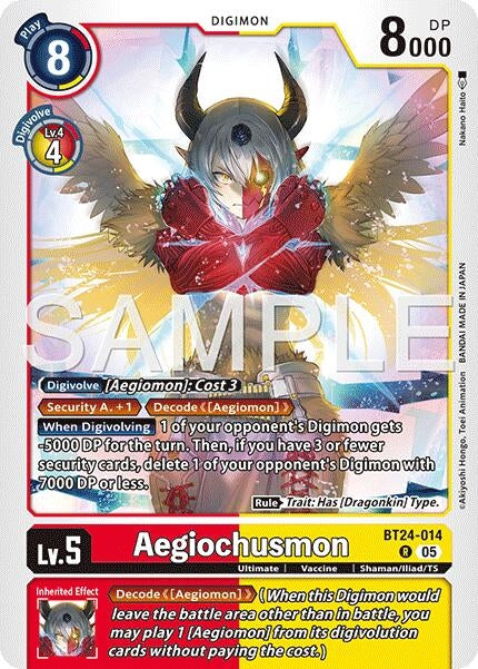 Image for Aegiochusmon (BT24-014 R) (Time Stranger) (BT-24) - Digimon Card Game