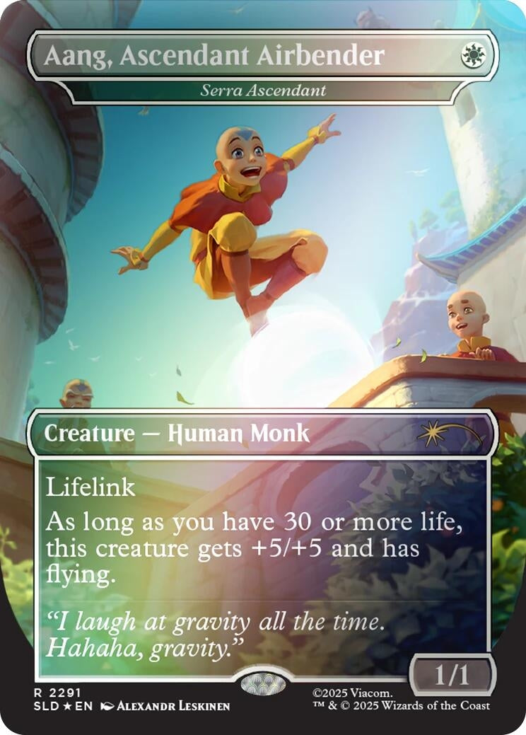 Image for Aang, Ascendant Airbender - Serra Ascendant (Rainbow Foil) (2291) (Secret Lair Drop Series) - Magic: The Gathering