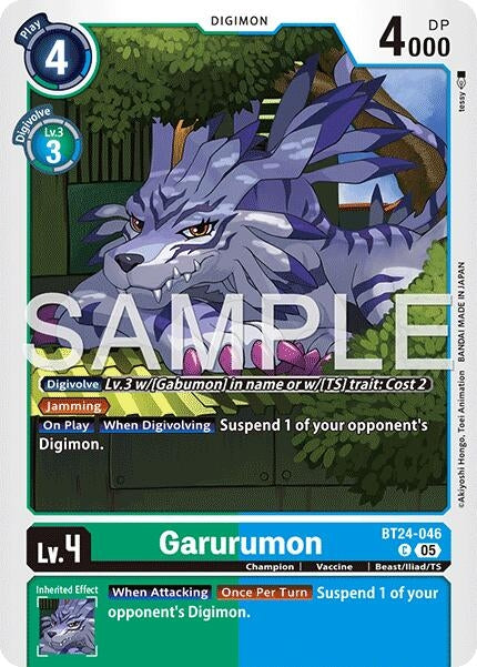 Image for Garurumon (BT24-046 C) (Time Stranger) (BT-24) - Digimon Card Game