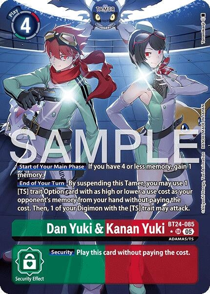 Image for Dan Yuki & Kanan Yuki (Alternate Art) (BT24-085) (Time Stranger) (BT-24) - Digimon Card Game