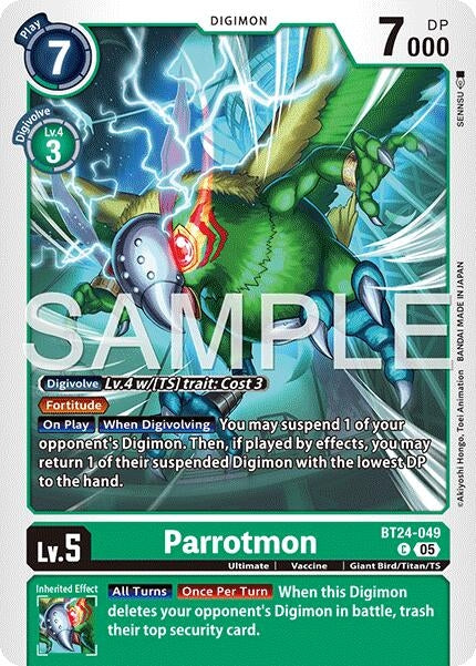 Image for Parrotmon (BT24-049 C) (Time Stranger) (BT-24) - Digimon Card Game
