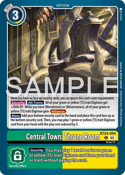 Image for Central Town: Throne Room (BT24-094 U) (Time Stranger) (BT-24) - Digimon Card Game