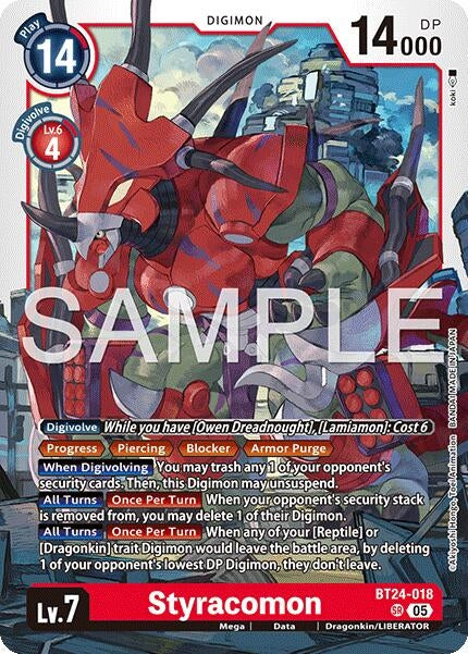 Image for Styracomon (BT24-018 SR) (Time Stranger) (BT-24) - Digimon Card Game