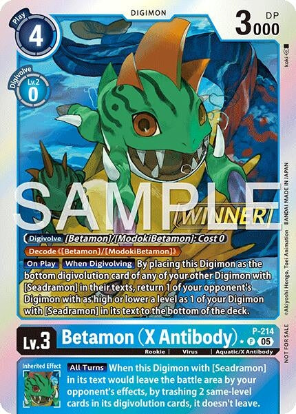 Image for Betamon (X Antibody) (Official Store Tournament 2026 Vol. 1 Winner) (P - 214 P) (Digimon Promotion Cards) (D-PR) - Digimon Card Game