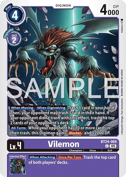 Image for Vilemon (BT24-069 C) (Time Stranger) (BT-24) - Digimon Card Game