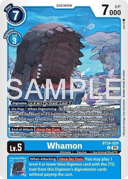 Image for Whamon (BT24-029 U) (Time Stranger) (BT-24) - Digimon Card Game