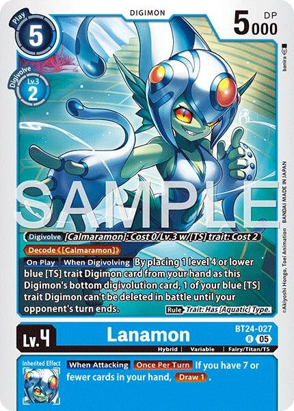 Image for Lanamon (BT24-027 R) (Time Stranger) (BT-24) - Digimon Card Game