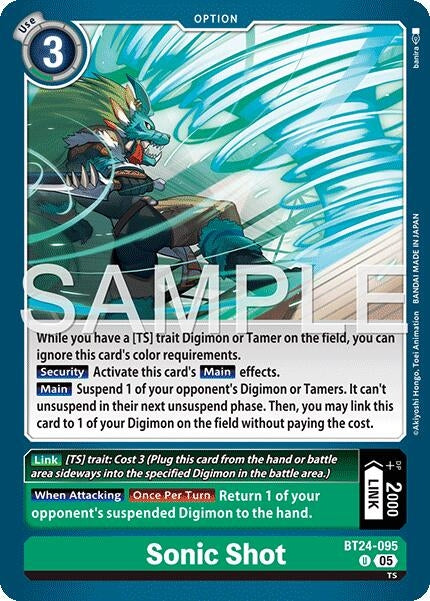 Image for Sonic Shot (BT24-095 U) (Time Stranger) (BT-24) - Digimon Card Game