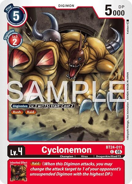 Image for Cyclonemon (BT24-011 C) (Time Stranger) (BT-24) - Digimon Card Game