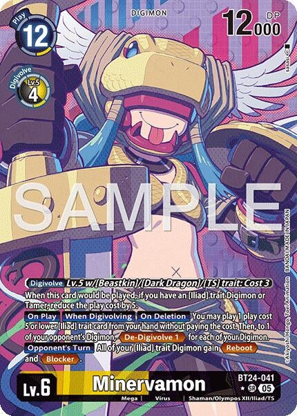 Image for Minervamon (Alternate Art) (BT24-041 SR) (Time Stranger) (BT-24) - Digimon Card Game