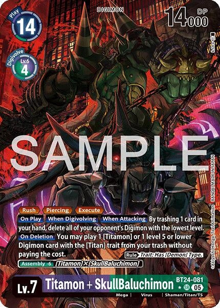 Image for Titamon + SkullBaluchimon (Alternate Art) (BT24-081 SR) (Time Stranger) (BT-24) - Digimon Card Game