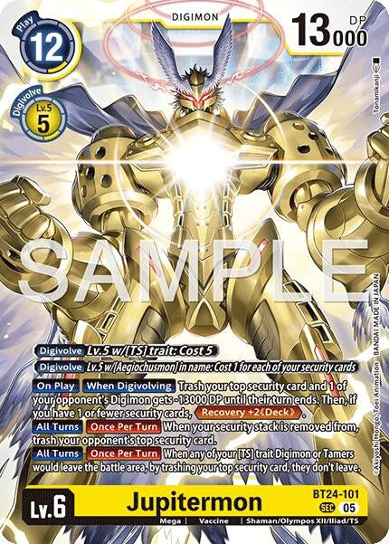 Image for Jupitermon (BT24-101 SEC) (Time Stranger) (BT-24) - Digimon Card Game
