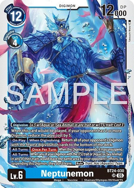 Image for Neptunemon (BT24-030 SR) (Time Stranger) (BT-24) - Digimon Card Game
