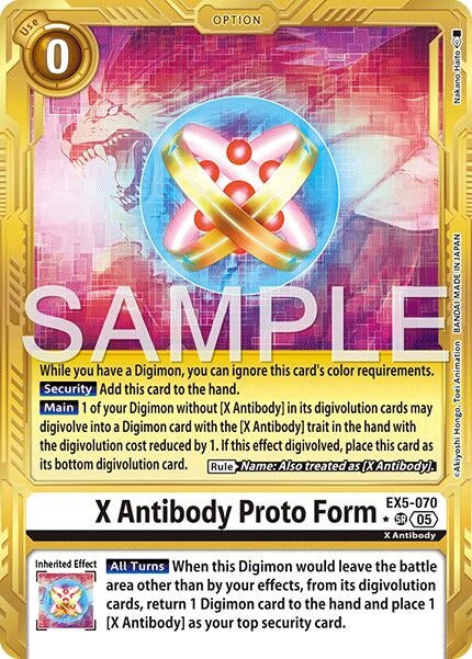 Image for X Antibody Proto Form (Gold Border) (EX5-070 SR) (Advanced Booster Digimon Generation) (AD-01) - Digimon Card Game