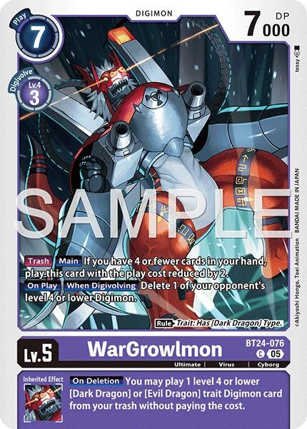 Image for WarGrowlmon (BT24-076 C) (Time Stranger) (BT-24) - Digimon Card Game