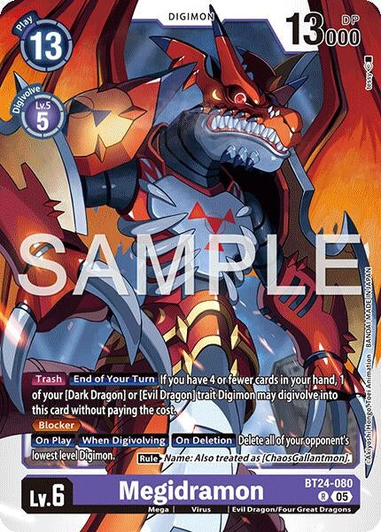 Image for Megidramon (BT24-080 R) (Time Stranger) (BT-24) - Digimon Card Game