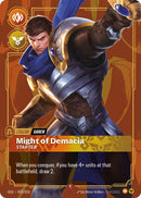 Image for Garen - Might of Demacia (Metal) (023/024) (Riftbound Organized Play Promotional Cards) - Riftbound: League of Legends Trading Card Game