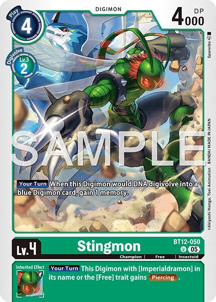 Image for Stingmon - BT12-050 (Reprint) (BT12-050 U) (Advanced Booster Digimon Generation) (AD-01) - Digimon Card Game