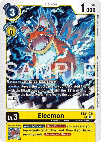 Image for Elecmon (BT24-031 R) (Time Stranger) (BT-24) - Digimon Card Game