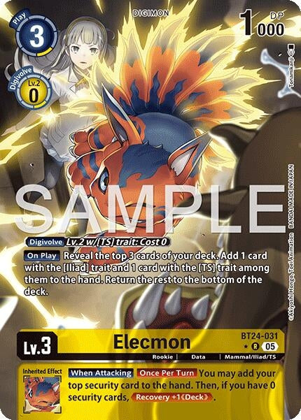 Image for Elecmon (Alternate Art) (BT24-031 R) (Time Stranger) (BT-24) - Digimon Card Game