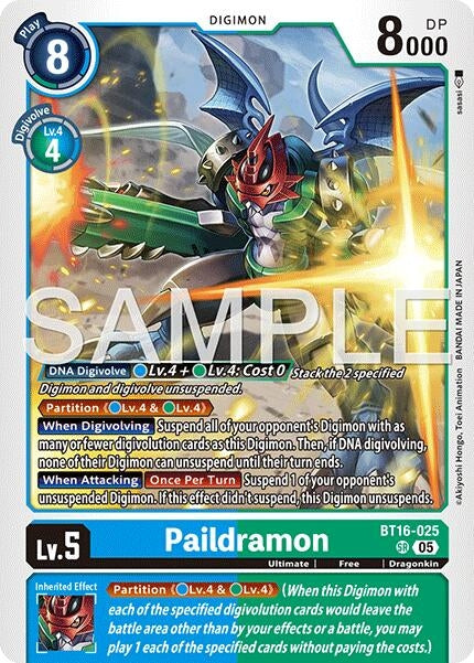 Image for Paildramon - BT16-025 (Reprint) (BT16-025 SR) (Advanced Booster Digimon Generation) (AD-01) - Digimon Card Game