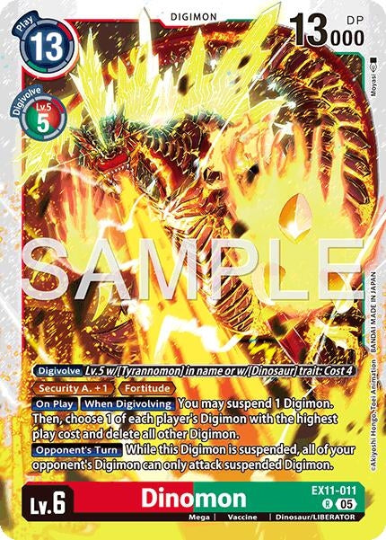 Image for Dinomon (EX11-011 R) (Dawn of Liberator) (EX-11) - Digimon Card Game
