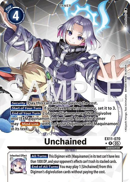Image for Unchained (Alternate Art) (EX11-070 R) (Dawn of Liberator) (EX-11) - Digimon Card Game