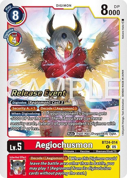 Image for Aegiochusmon (BT24-014 R) - Digimon Card Game