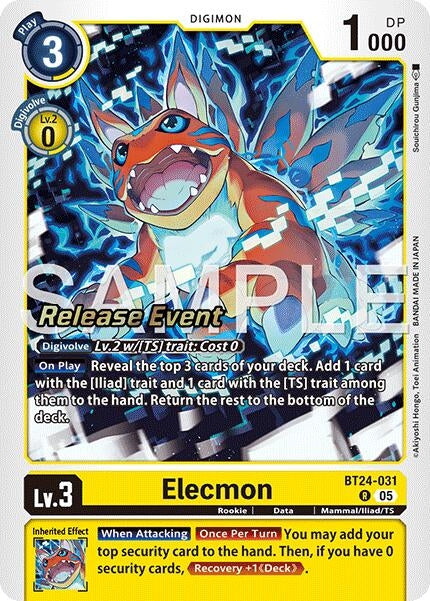 Image for Elecmon (BT24-031 R) - Digimon Card Game