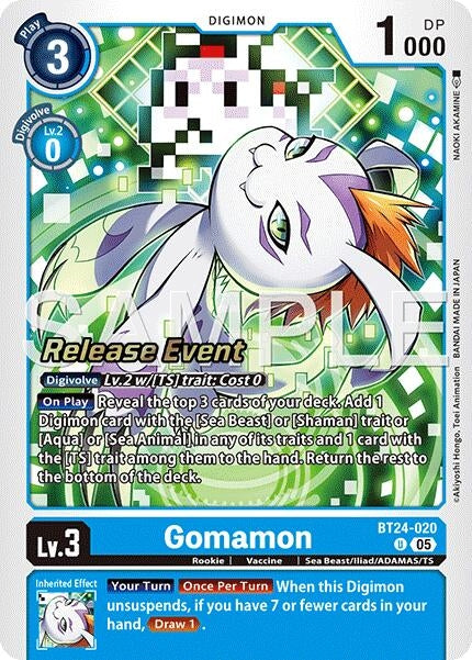 Image for Gomamon (BT24-020 U) - Digimon Card Game