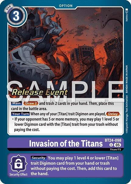 Image for Invasion of the Titans (BT24-098 U) - Digimon Card Game